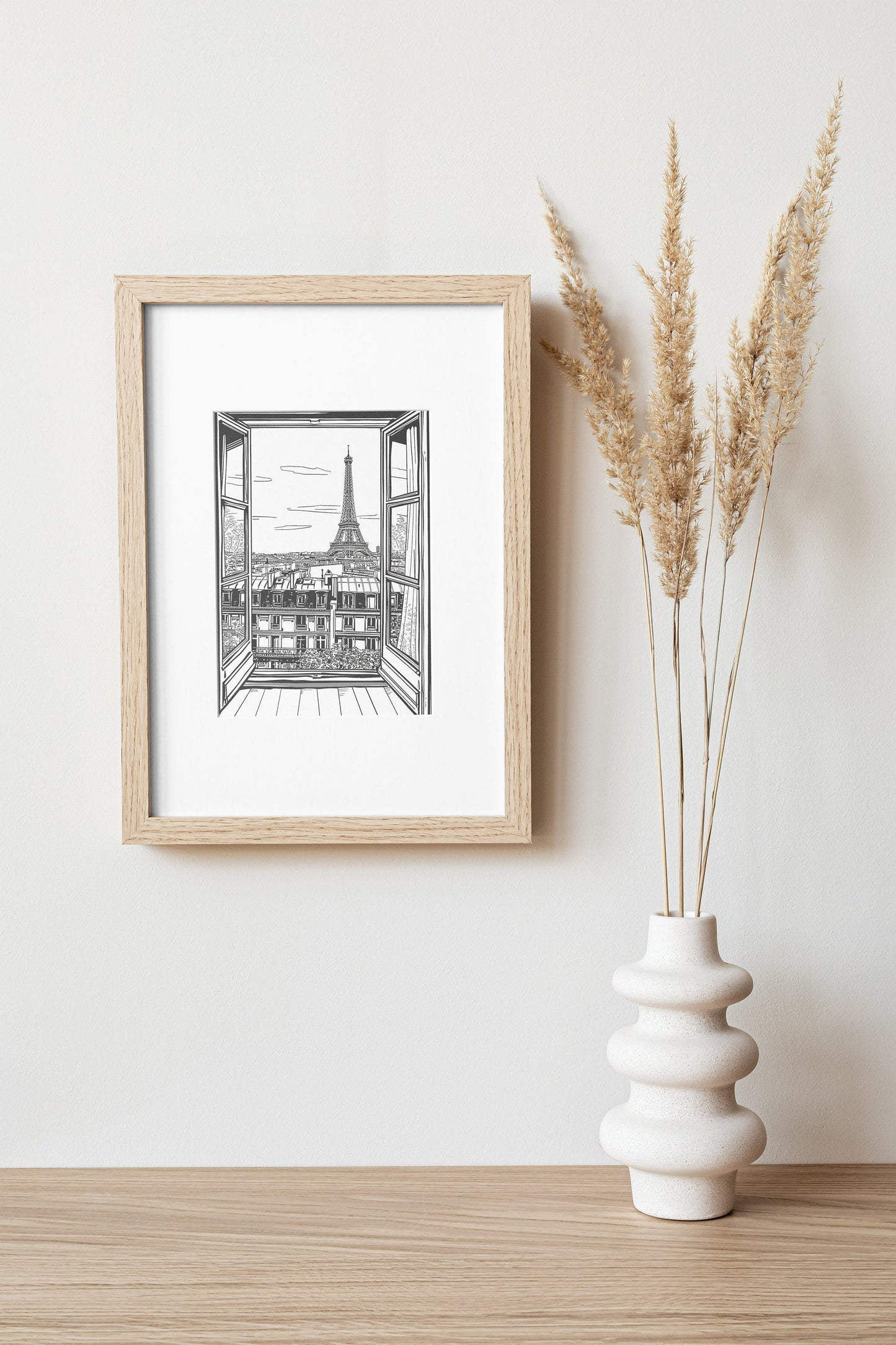 Paris Eiffel Tower Line Drawing Print