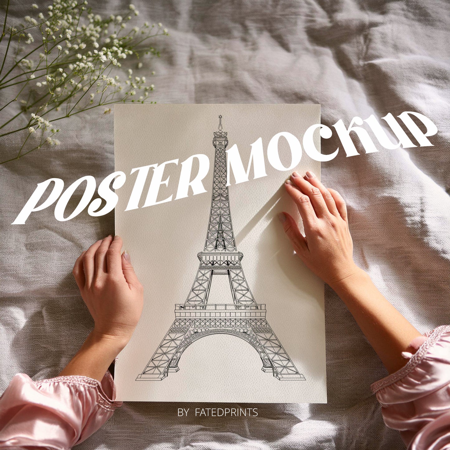 Textured Paper Mockup with Hands