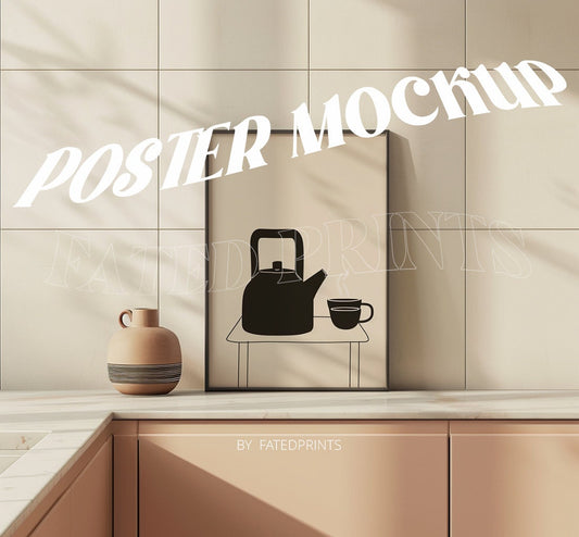 Kitchen Counter Poster Mockup