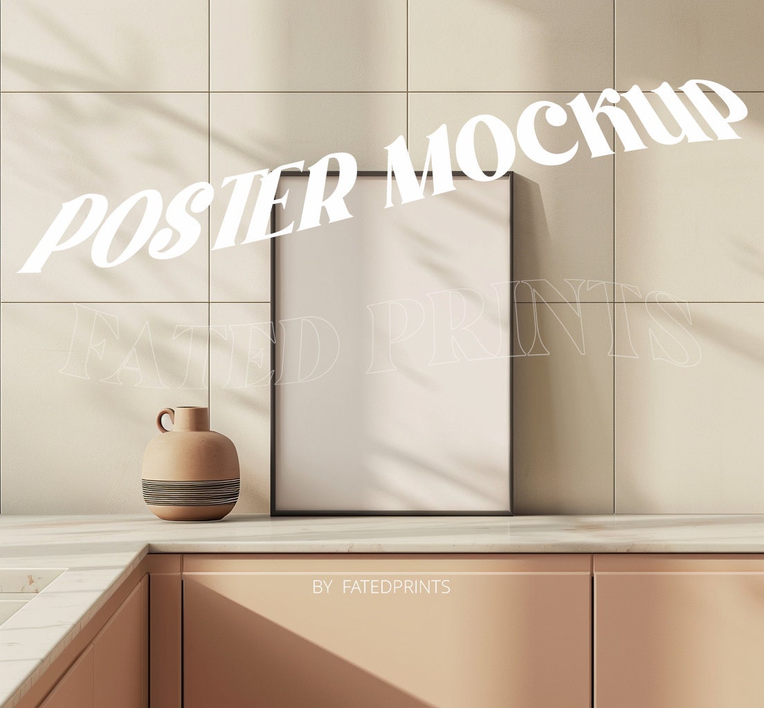 Kitchen Counter Poster Mockup